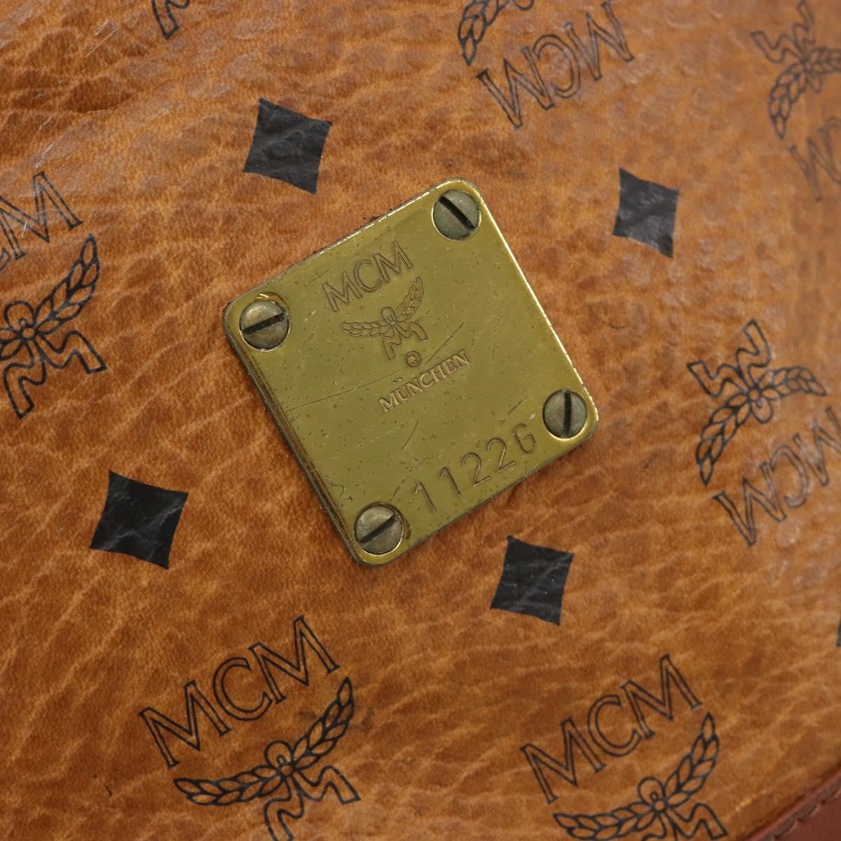 MCM Vicetos Logogram Shoulder Bag PVC Leather Brown Gold Auth gh2110