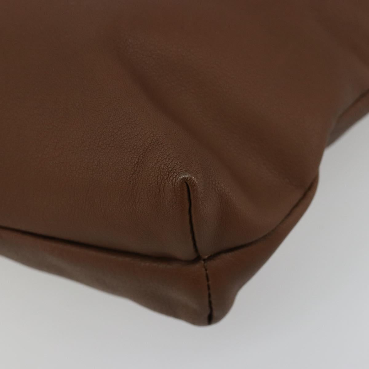 LOEWE Shoulder Bag Leather Brown Auth gh2112