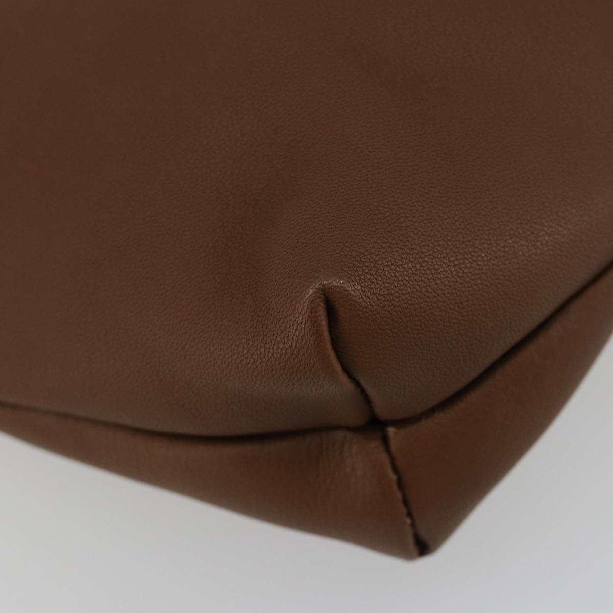 LOEWE Shoulder Bag Leather Brown Auth gh2112