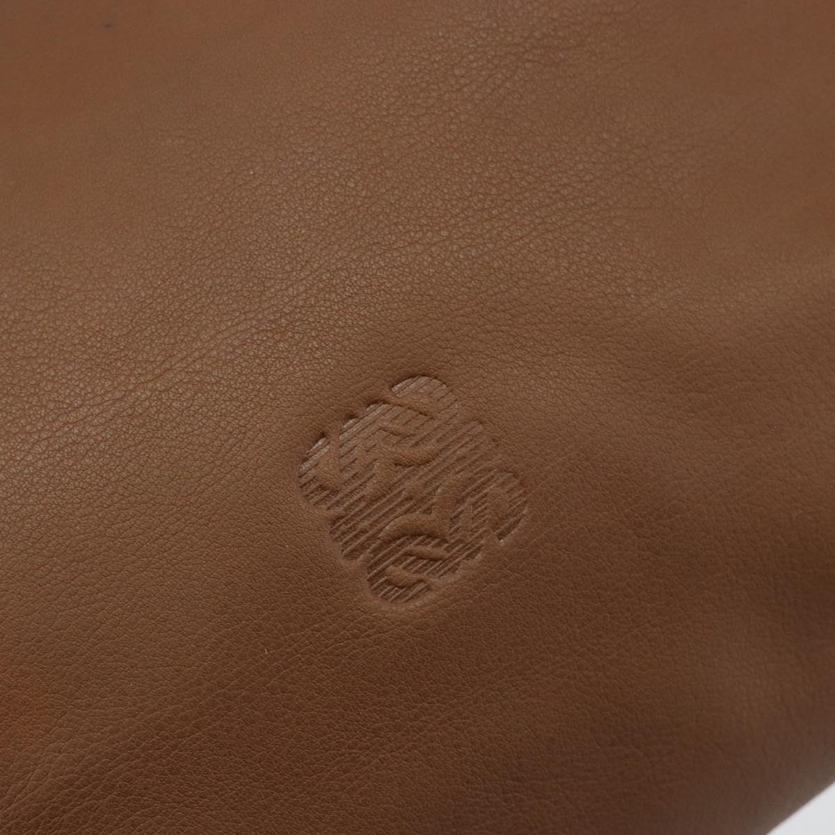 LOEWE Shoulder Bag Leather Brown Auth gh2112
