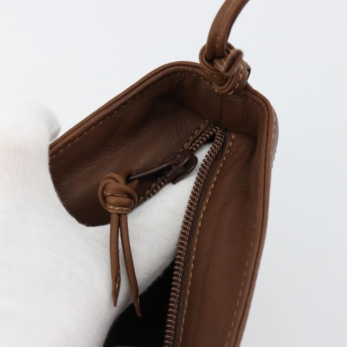 LOEWE Shoulder Bag Leather Brown Auth gh2112