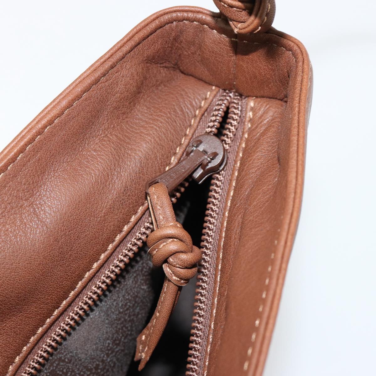 LOEWE Shoulder Bag Leather Brown Auth gh2112