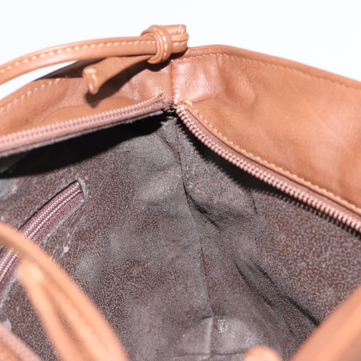 LOEWE Shoulder Bag Leather Brown Auth gh2112