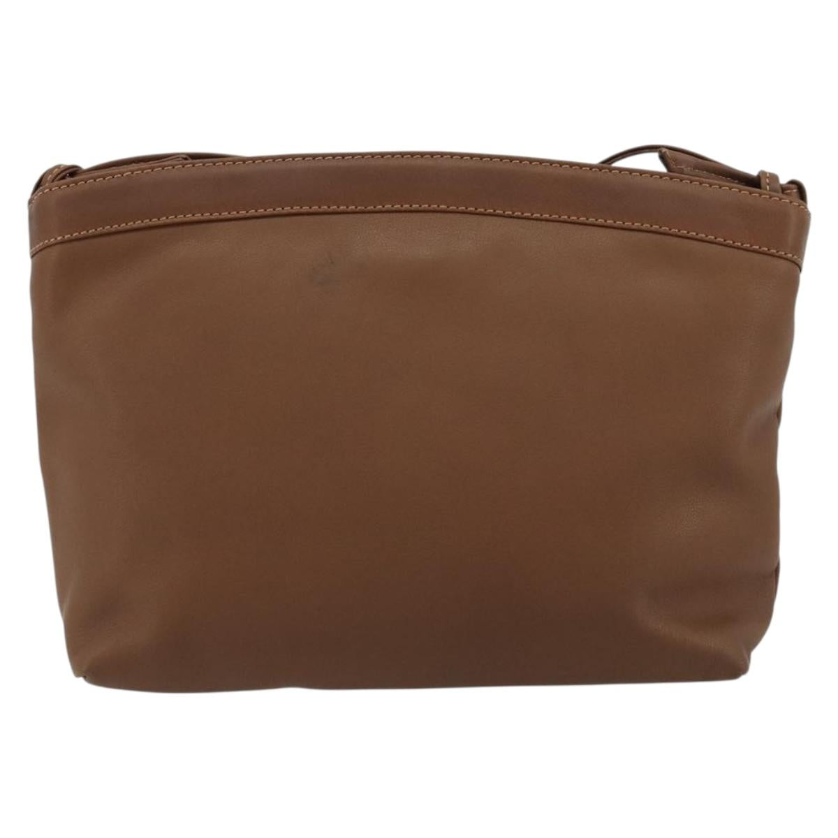 LOEWE Shoulder Bag Leather Brown Auth gh2112