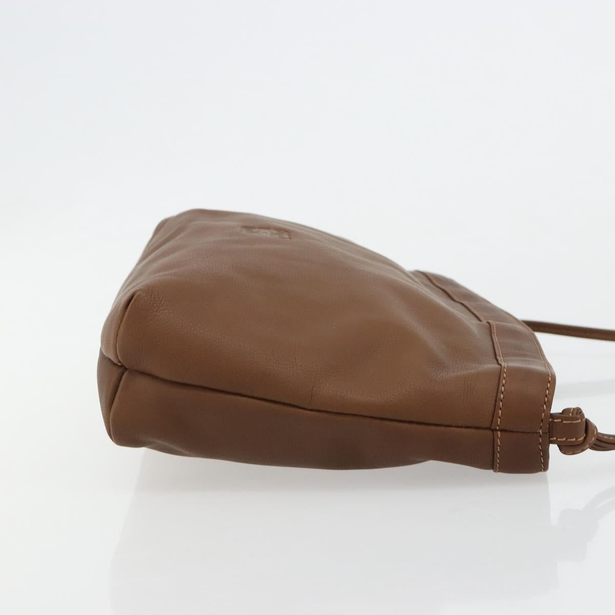LOEWE Shoulder Bag Leather Brown Auth gh2112