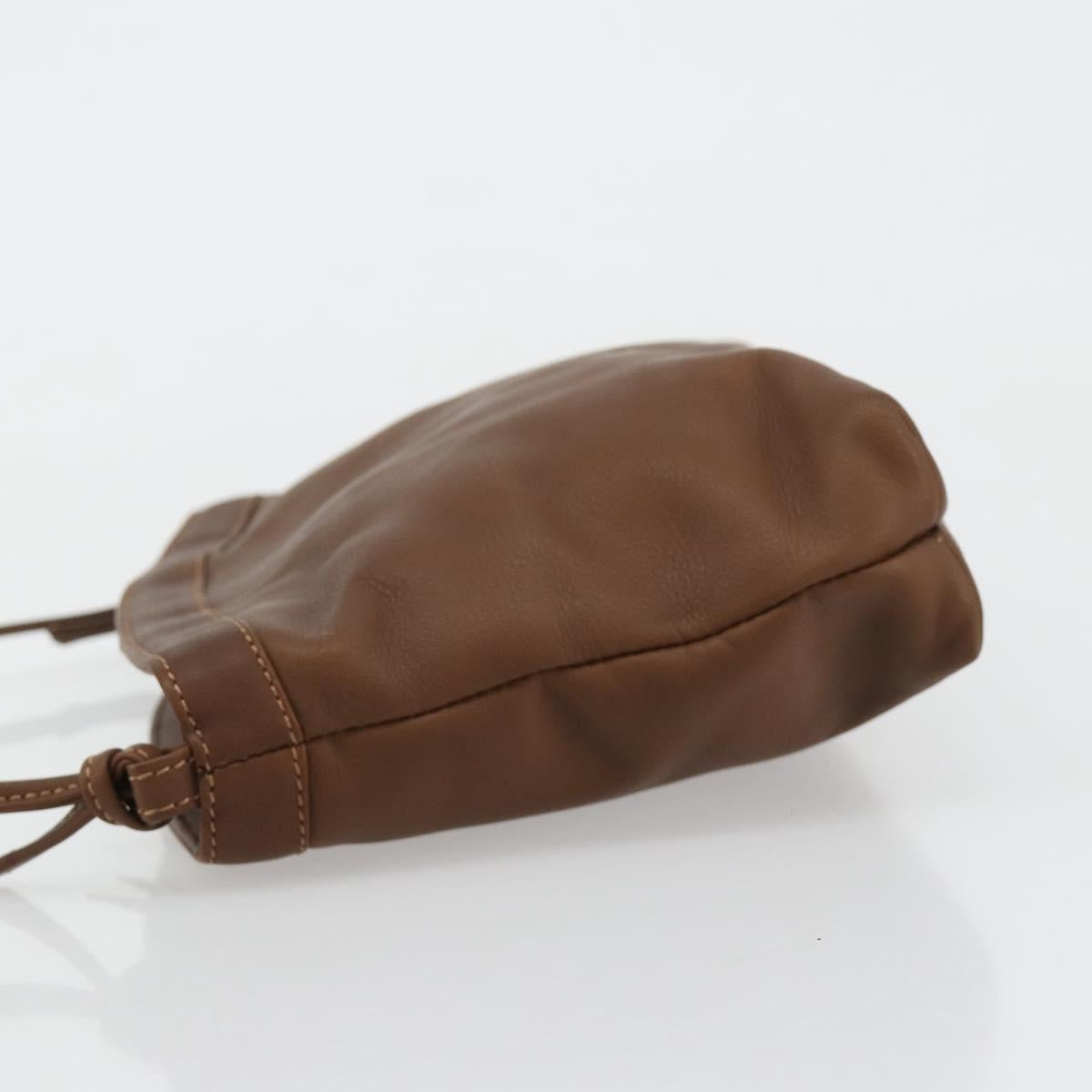 LOEWE Shoulder Bag Leather Brown Auth gh2112