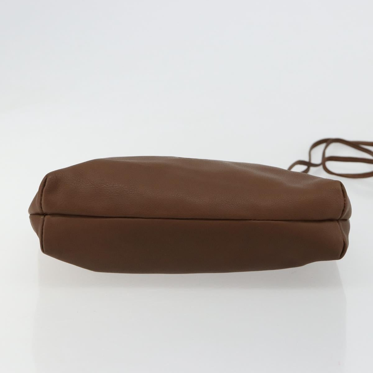 LOEWE Shoulder Bag Leather Brown Auth gh2112