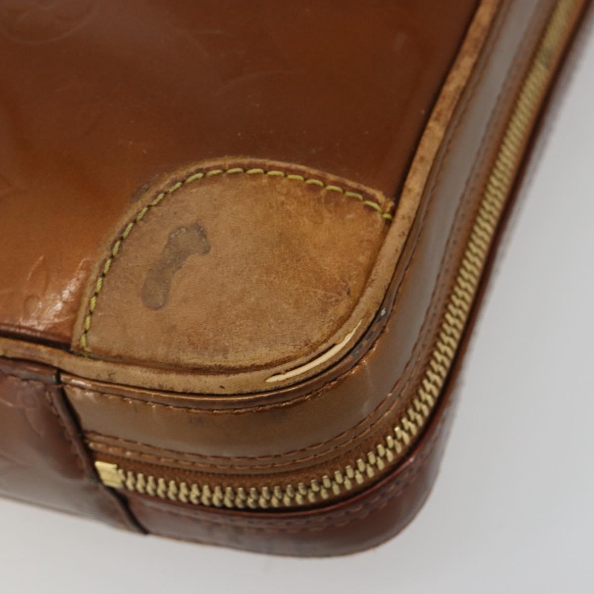 LOUIS VUITTON Monogram Vernis Van Damme Hand Bag Bronze M91125 LV Auth gh2113