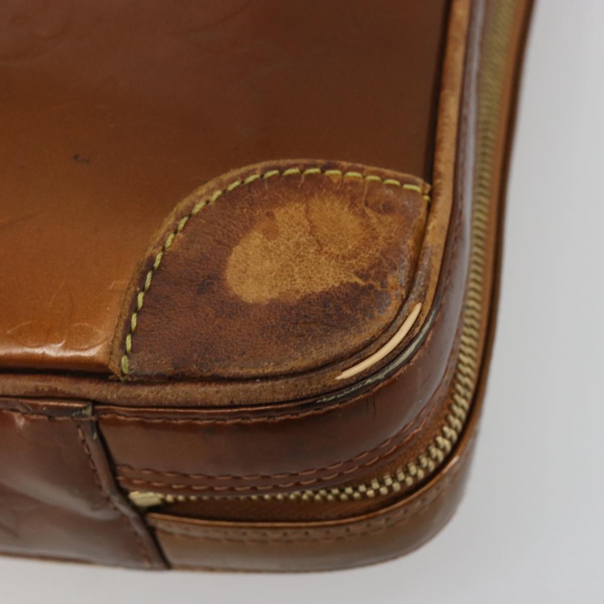 LOUIS VUITTON Monogram Vernis Van Damme Hand Bag Bronze M91125 LV Auth gh2113