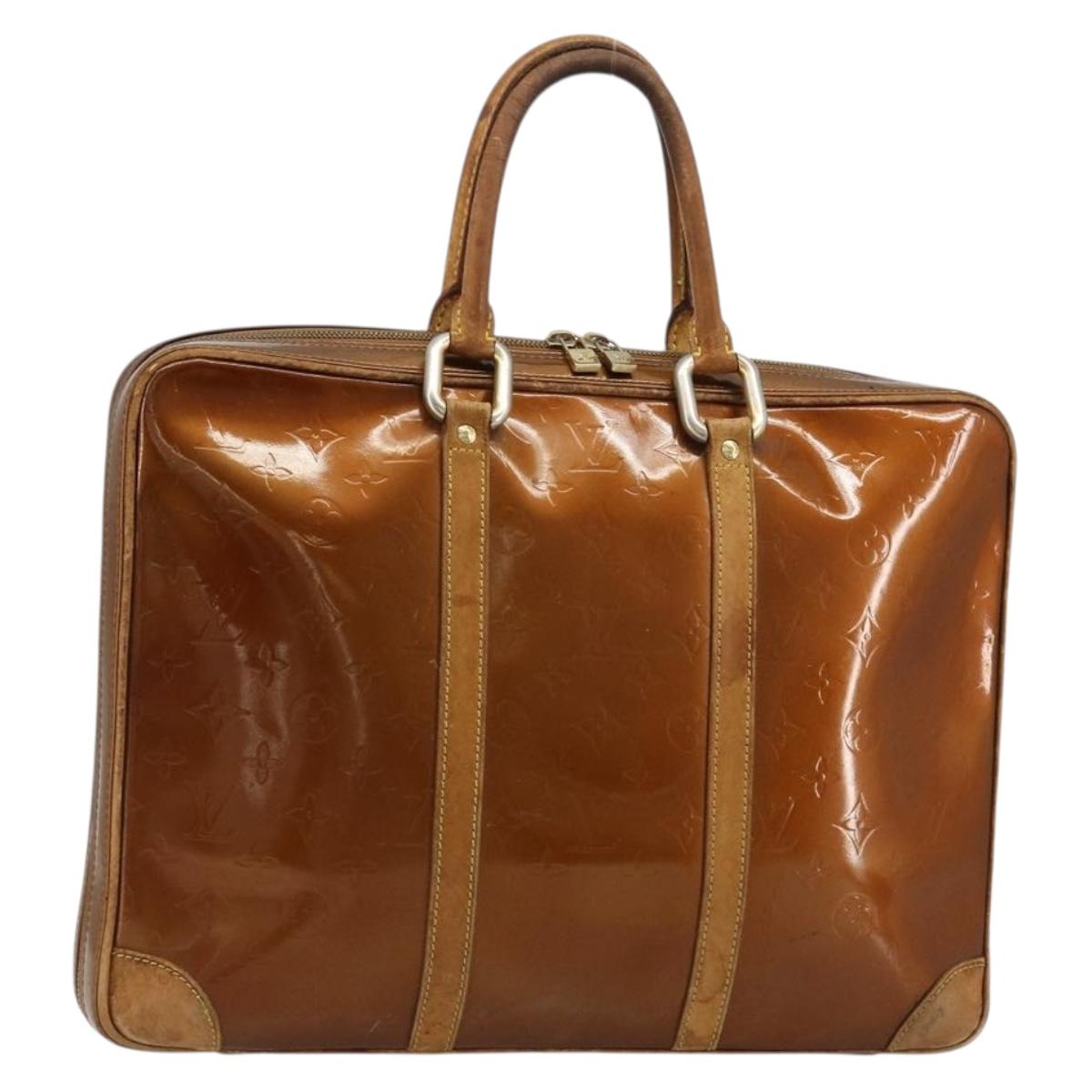 LOUIS VUITTON Monogram Vernis Van Damme Hand Bag Bronze M91125 LV Auth gh2113
