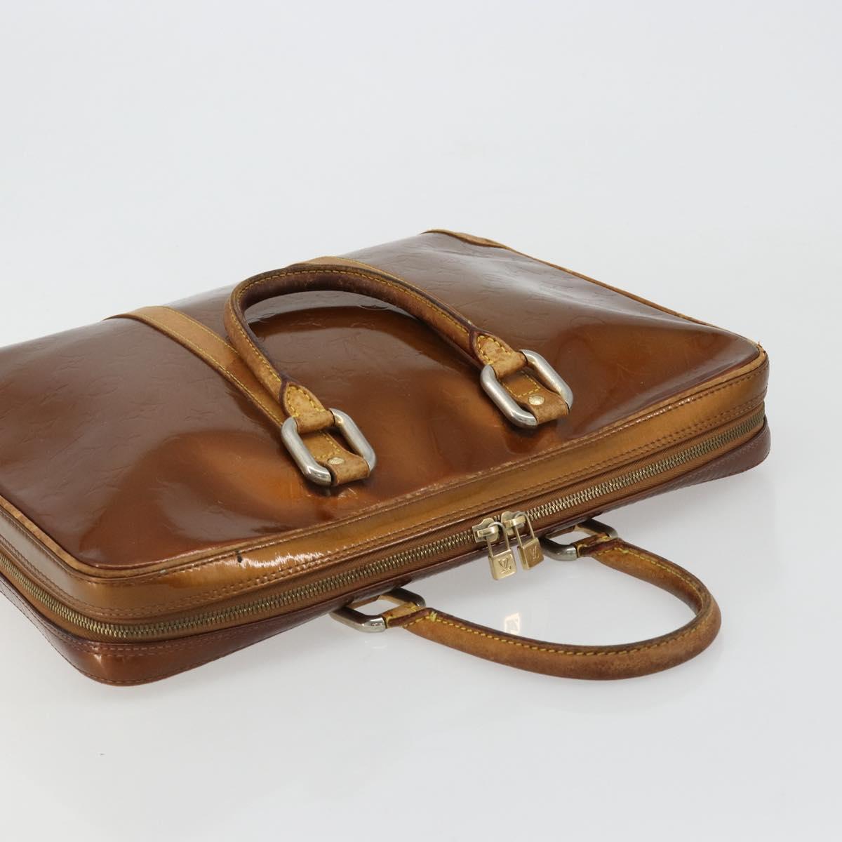 LOUIS VUITTON Monogram Vernis Van Damme Hand Bag Bronze M91125 LV Auth gh2113
