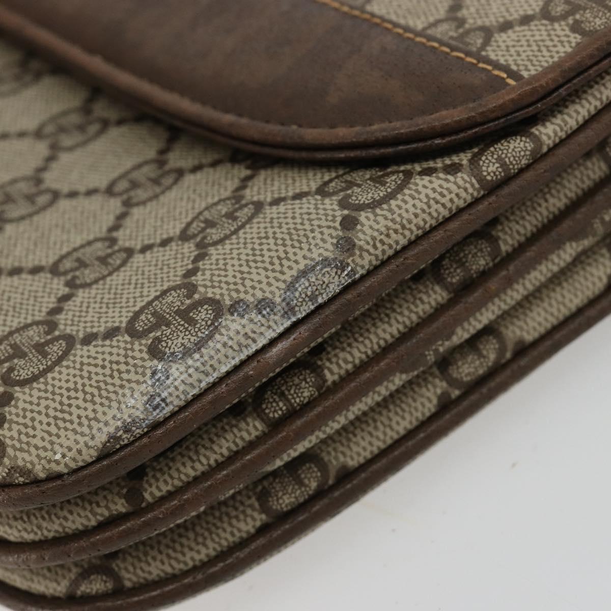 GUCCI GG Supreme Shoulder Bag PVC Beige Gold 004 106 0024 Auth gh2124