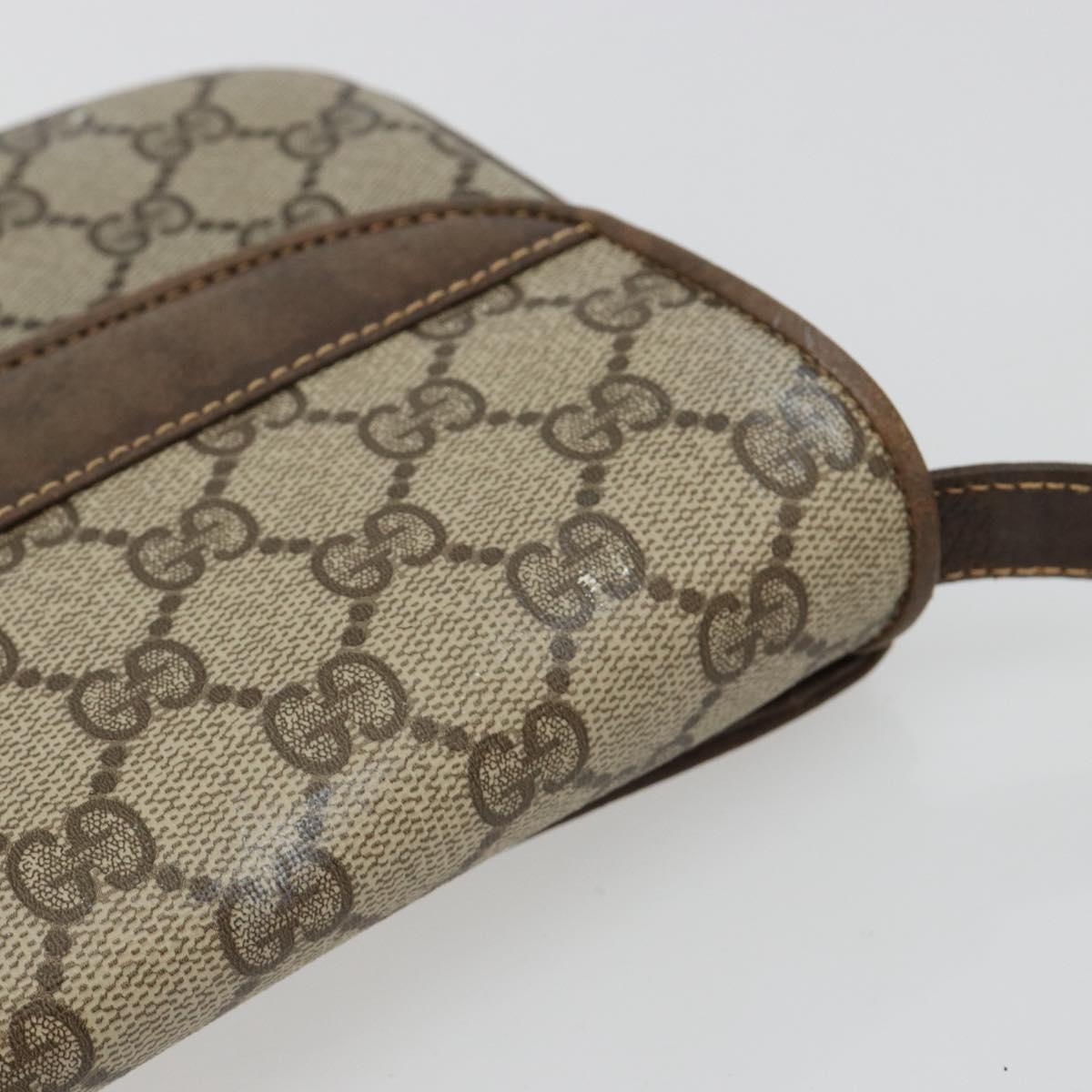GUCCI GG Supreme Shoulder Bag PVC Beige Gold 004 106 0024 Auth gh2124