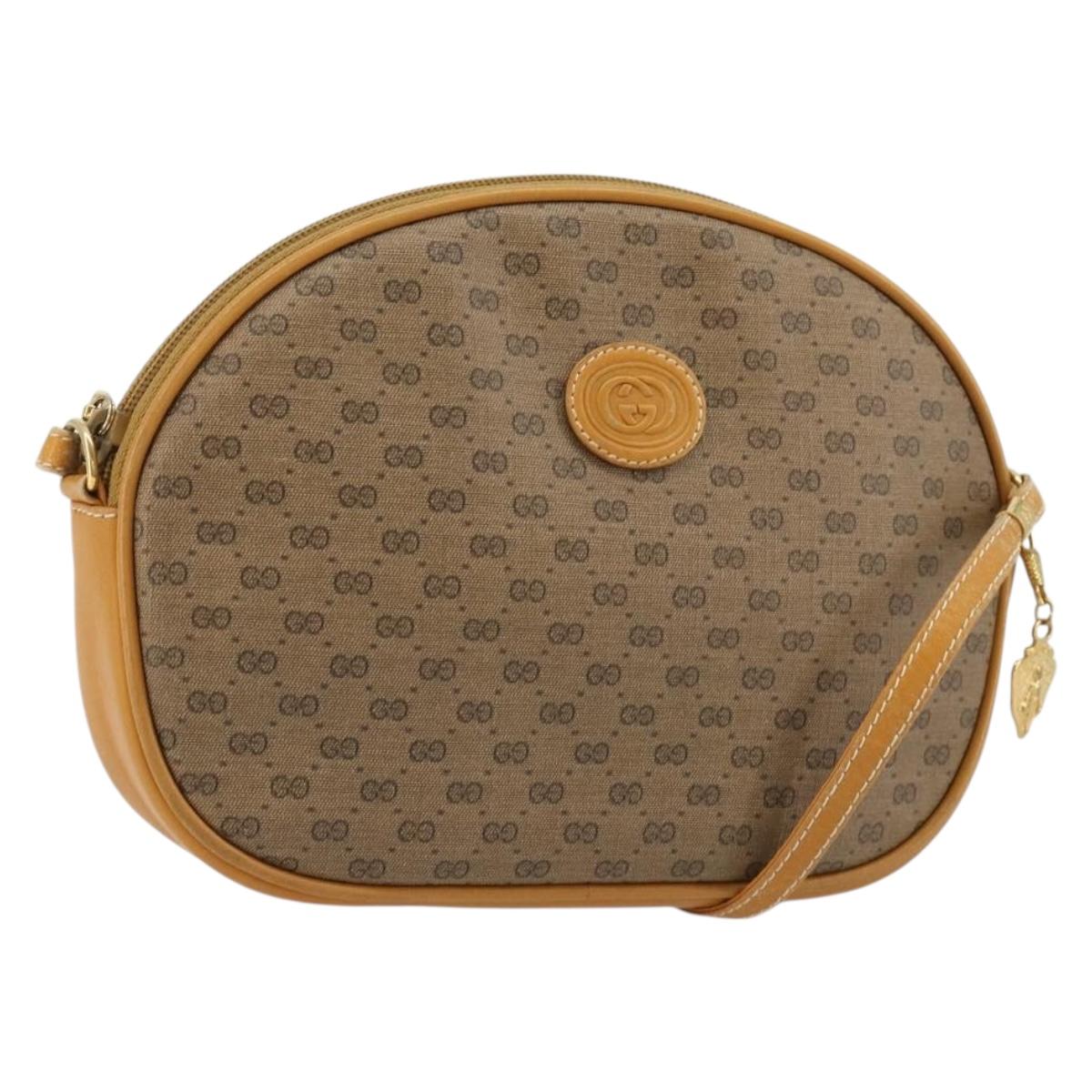 GUCCI Micro GG Supreme Shoulder Bag PVC Beige Gold 007 89 0094 Auth gh2125