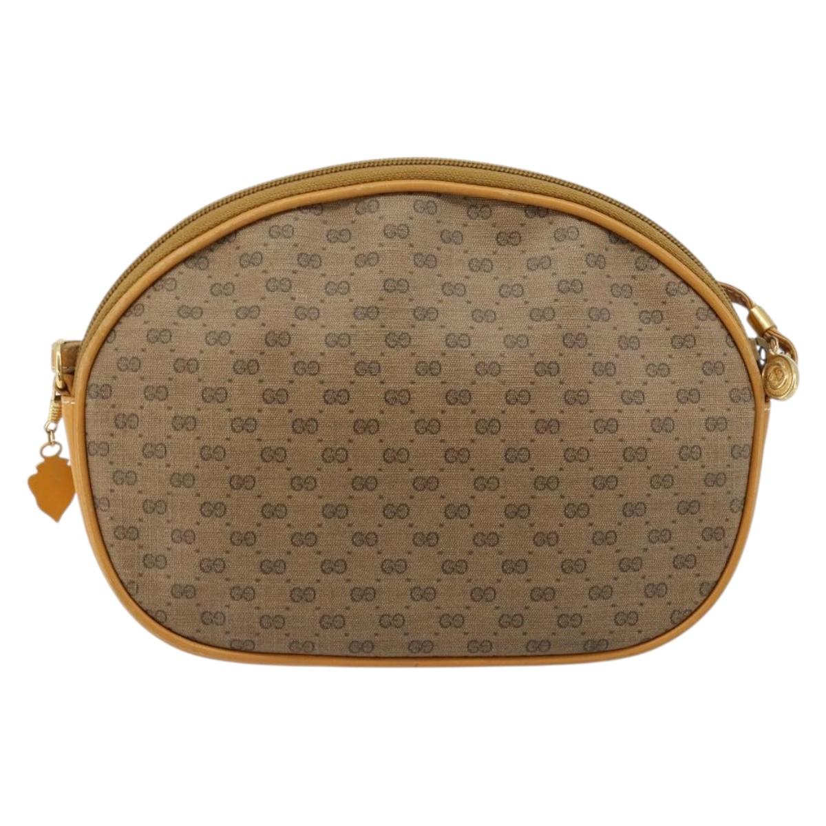 GUCCI Micro GG Supreme Shoulder Bag PVC Beige Gold 007 89 0094 Auth gh2125