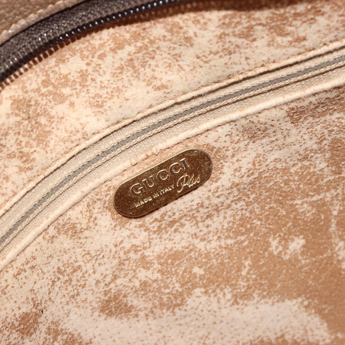 GUCCI GG Supreme Clutch Bag PVC Beige Gold Auth gh2128