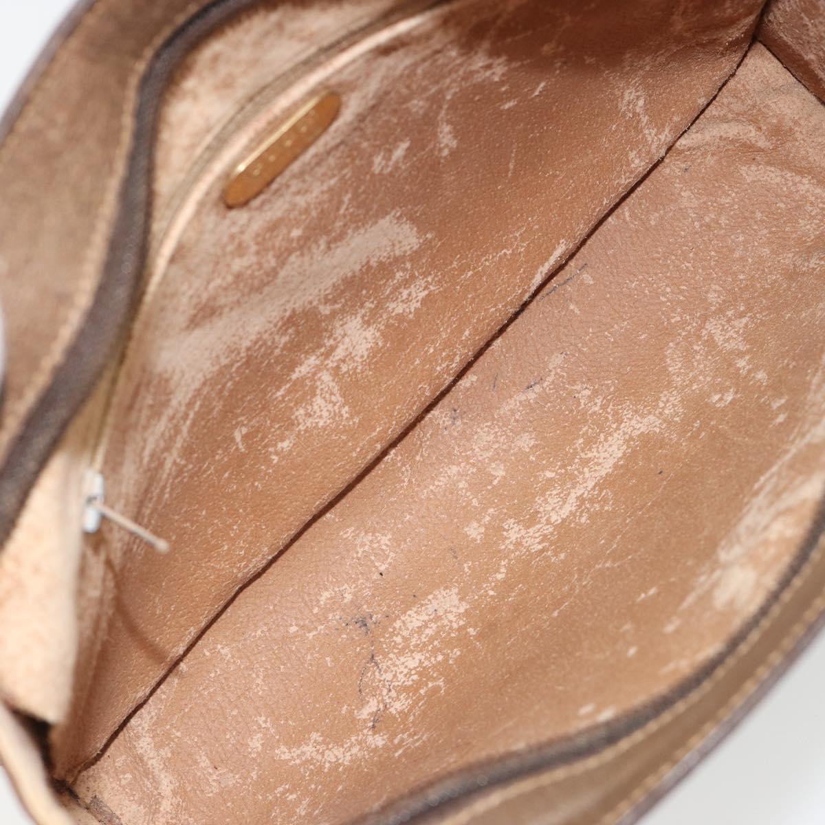 GUCCI GG Supreme Clutch Bag PVC Beige Gold Auth gh2128