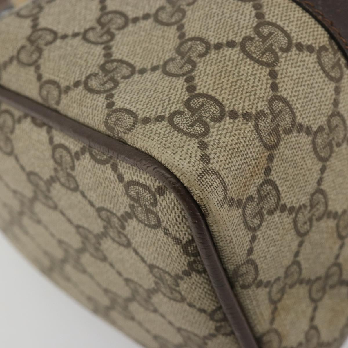 GUCCI GG Supreme Web Sherry Line Boston Bag PVC Beige Gold 40 3841 Auth gh2129
