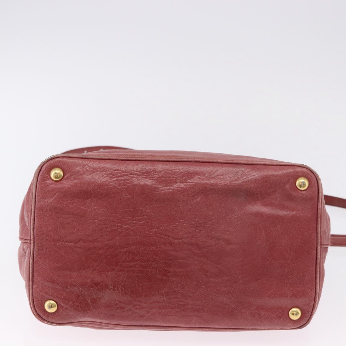 Miu Miu Matelasse Hand Bag Leather 2way Pink Gold Auth gh2131
