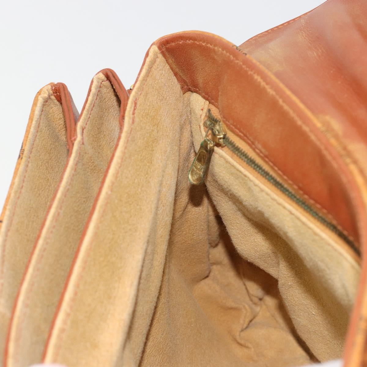 MCM Vicetos Logogram Shoulder Bag PVC Leather Brown Gold Auth gh2133