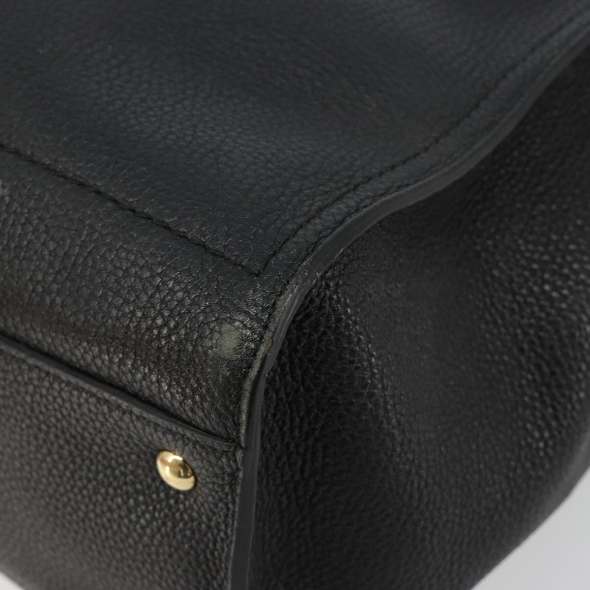 Salvatore Ferragamo Gancini Tote Bag Leather Black Gold Auth gh2138