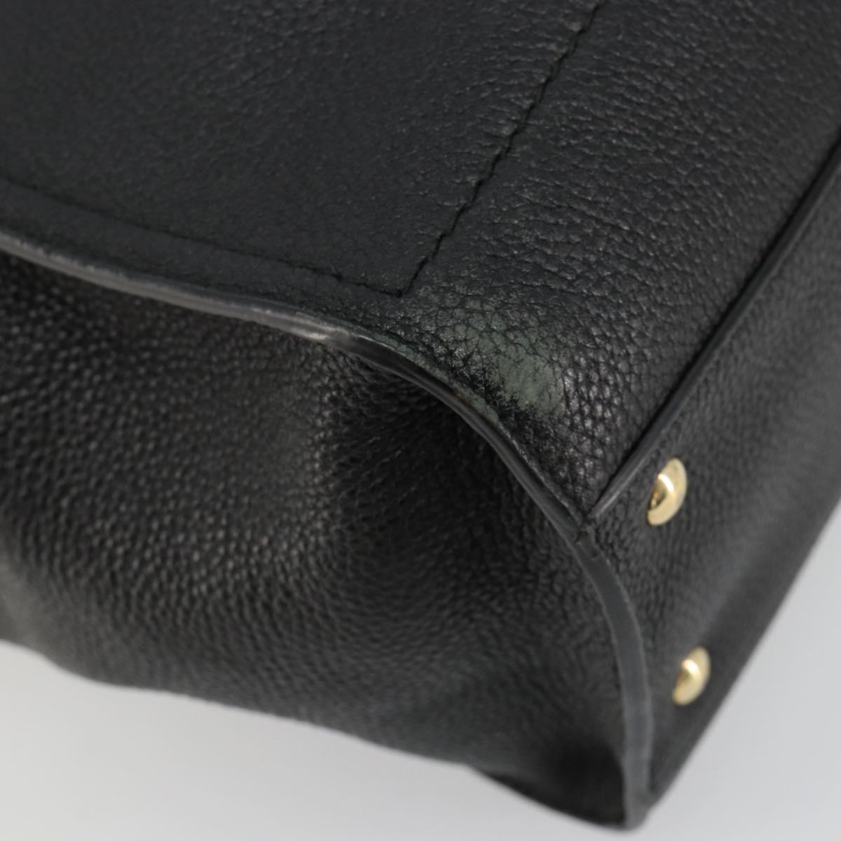 Salvatore Ferragamo Gancini Tote Bag Leather Black Gold Auth gh2138