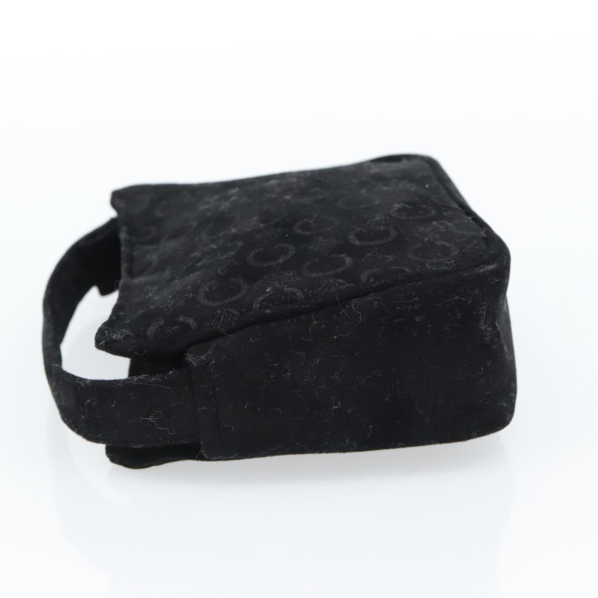 CELINE C Macadam Canvas Hand Bag Black Gold Auth gh2139A