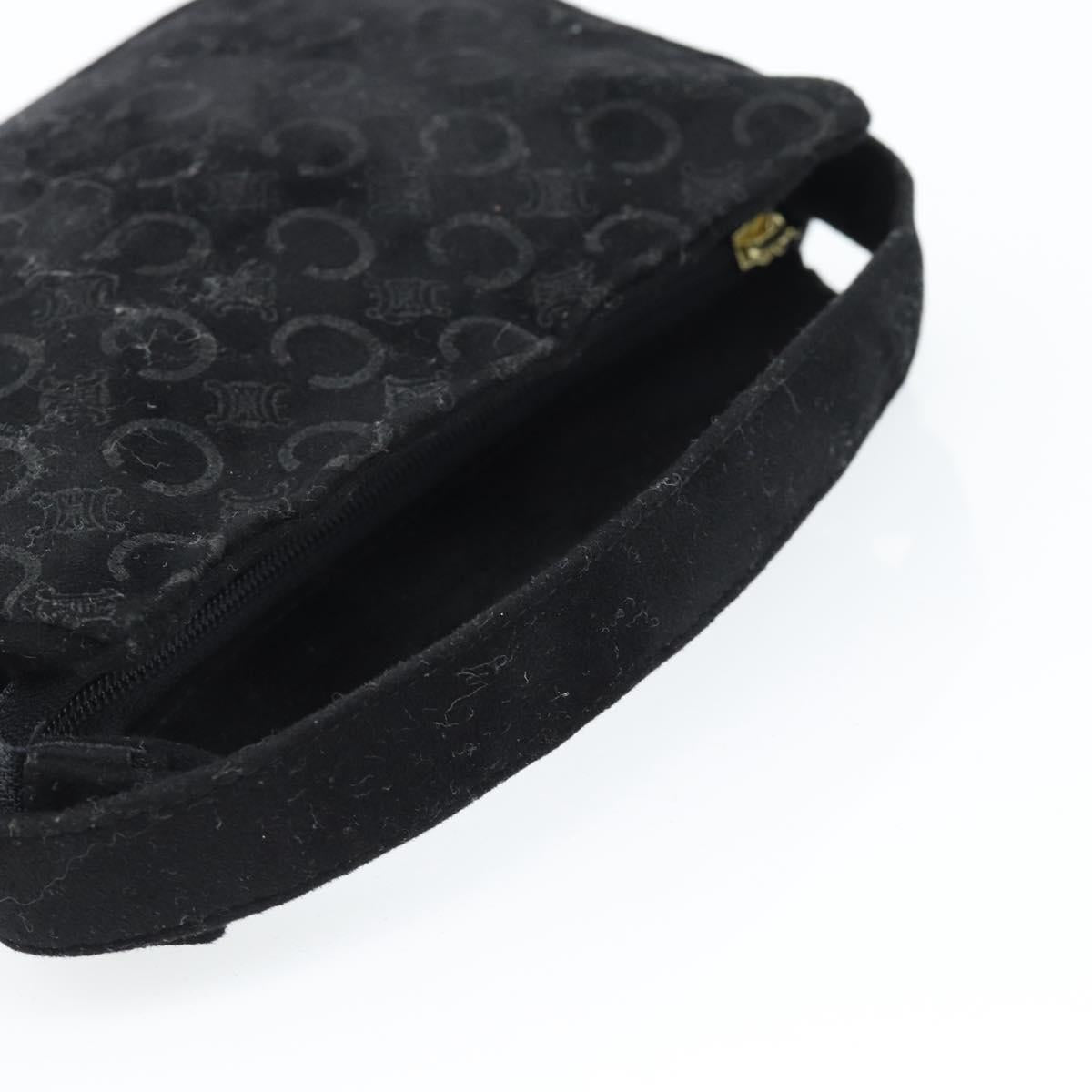 CELINE C Macadam Canvas Hand Bag Black Gold Auth gh2139A