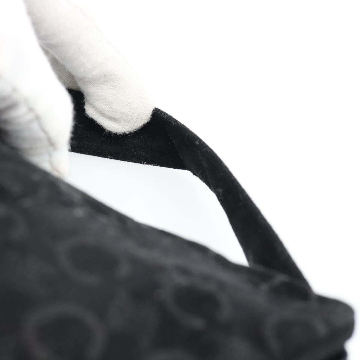 CELINE C Macadam Canvas Hand Bag Black Gold Auth gh2139A