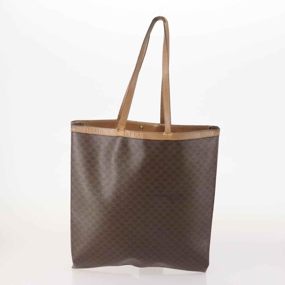 CELINE Macadam Canvas Clutch Bag PVC Leather 4 Set Brown Beige Auth gh2143