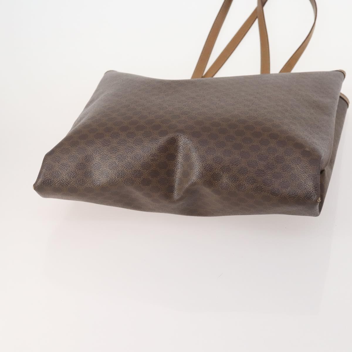 CELINE Macadam Canvas Clutch Bag PVC Leather 4 Set Brown Beige Auth gh2143