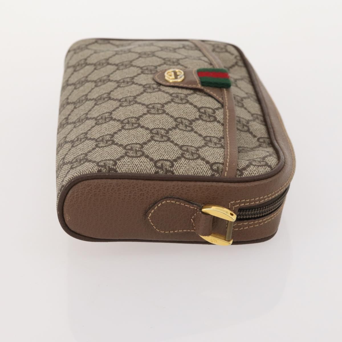 GUCCI GG Supreme GG Plus Supreme Web Sherry Line Bag PVC 3 Set Beige Auth gh2144