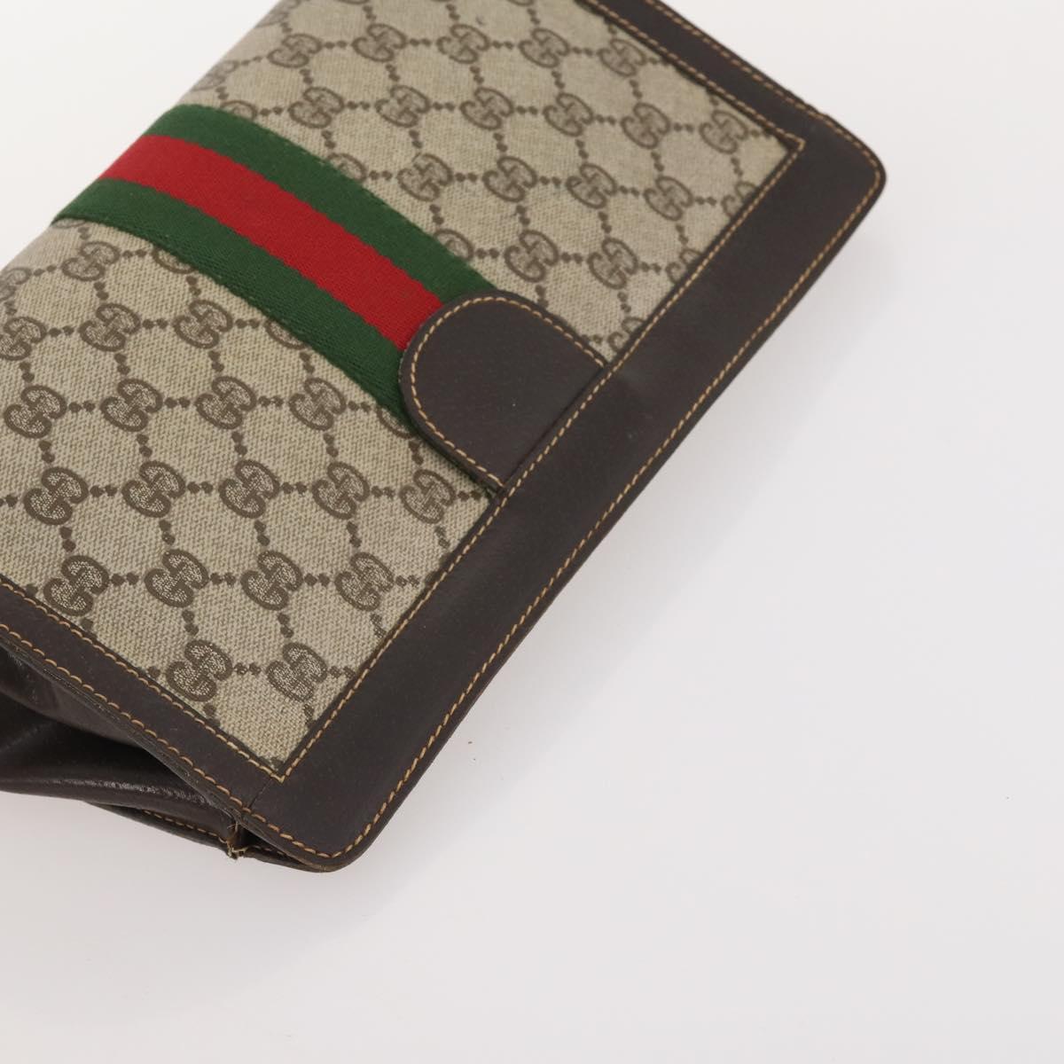 GUCCI GG Supreme GG Plus Supreme Web Sherry Line Bag PVC 3 Set Beige Auth gh2144
