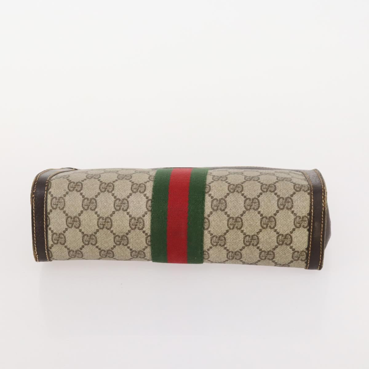 GUCCI GG Supreme GG Plus Supreme Web Sherry Line Bag PVC 3 Set Beige Auth gh2144