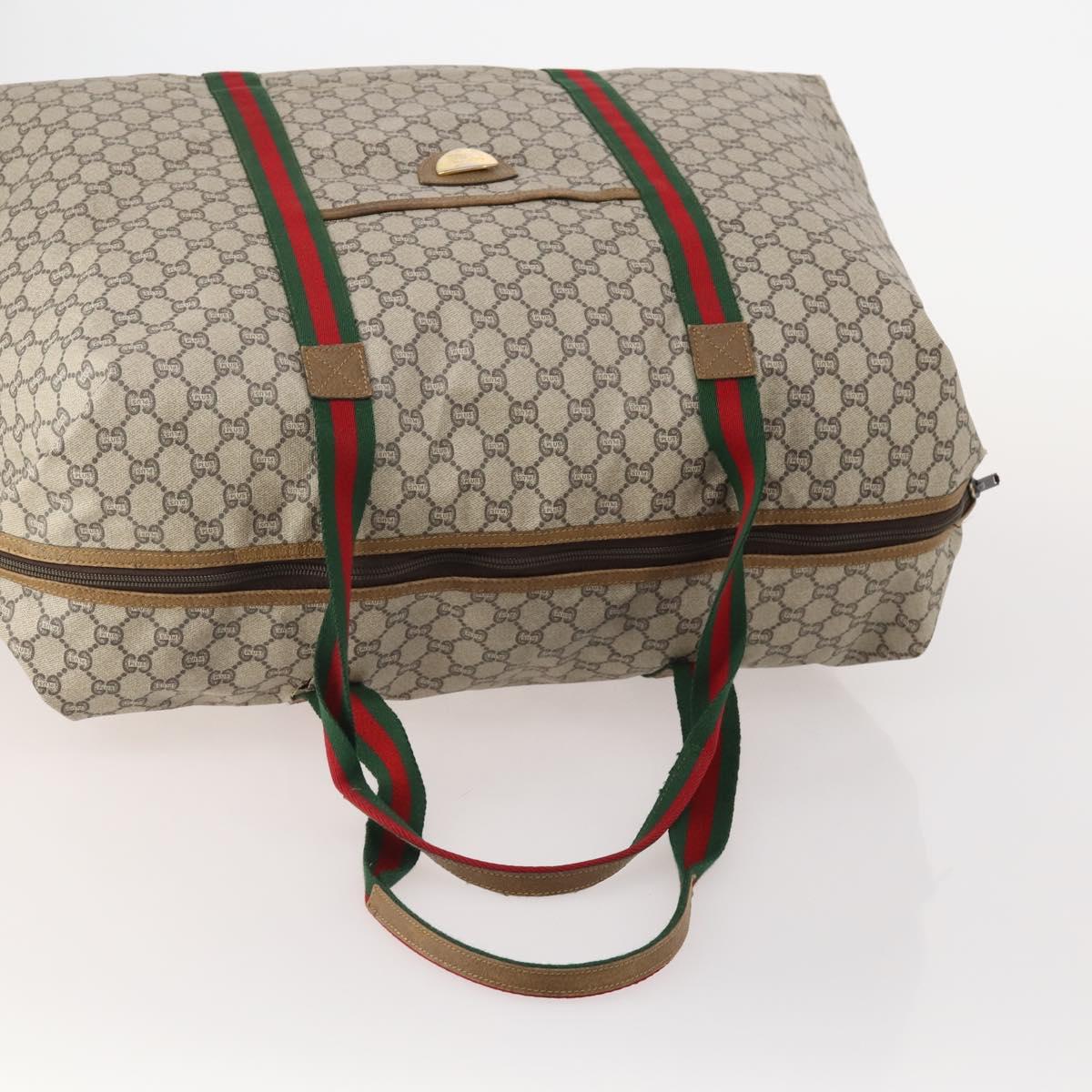GUCCI GG Supreme GG Plus Supreme Web Sherry Line Bag PVC 3 Set Beige Auth gh2144