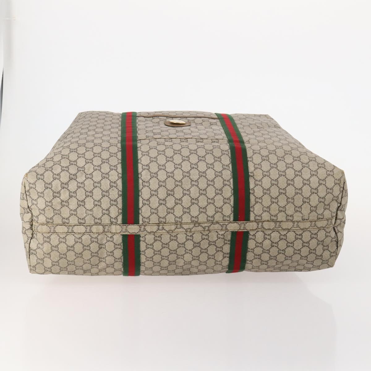 GUCCI GG Supreme GG Plus Supreme Web Sherry Line Bag PVC 3 Set Beige Auth gh2144