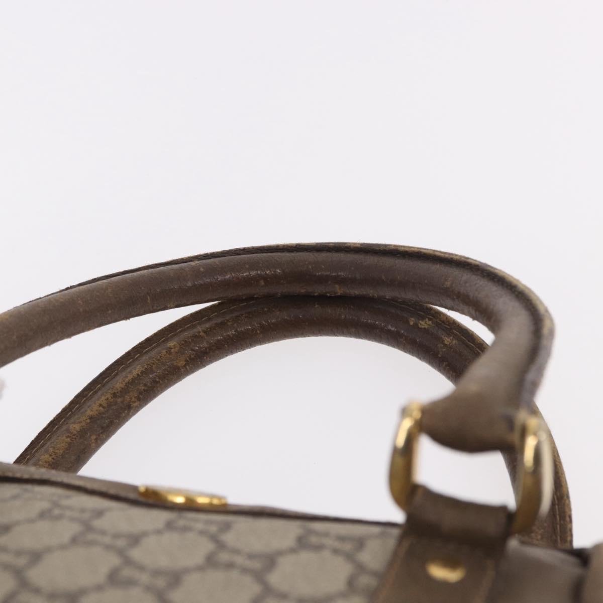 GUCCI GG Plus Supreme Hand Bag PVC Beige Gold Auth gh2146