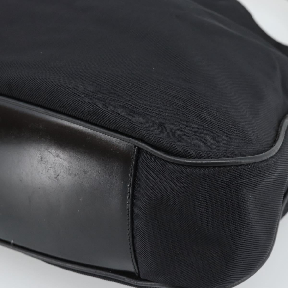 GUCCI Bamboo Hand Bag Nylon 2way Black Silver 001 1577 2615 Auth gh2147