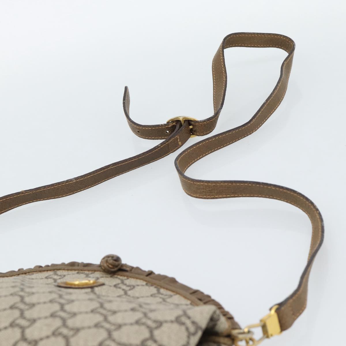 GUCCI GG Plus Supreme Shoulder Bag PVC Beige Gold Auth gh2149