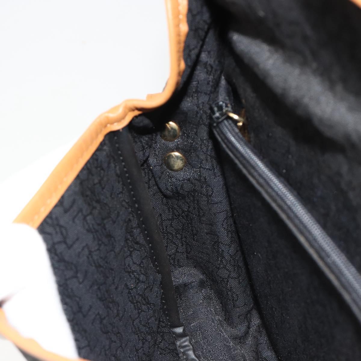 SAINT LAURENT Shoulder Bag PVC Canvas Black Gold Auth gh2150