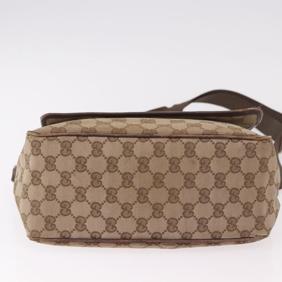 GUCCI GG Canvas Shoulder Bag Beige Gold 001 0375 Auth gh2152