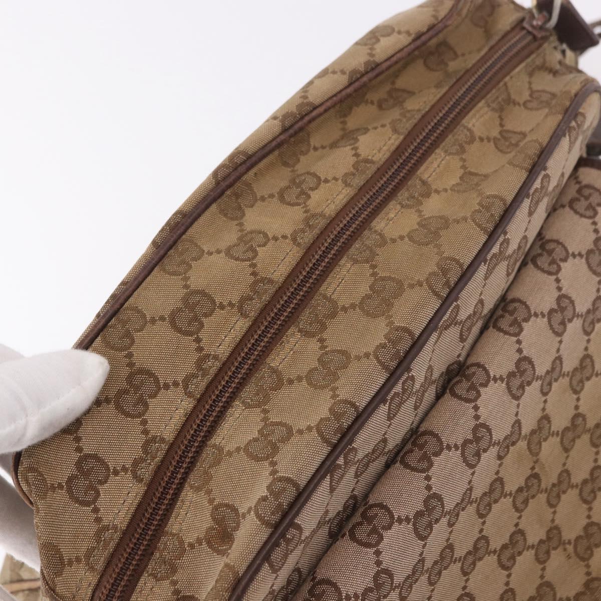 GUCCI GG Canvas Shoulder Bag Beige Gold 001 0375 Auth gh2152