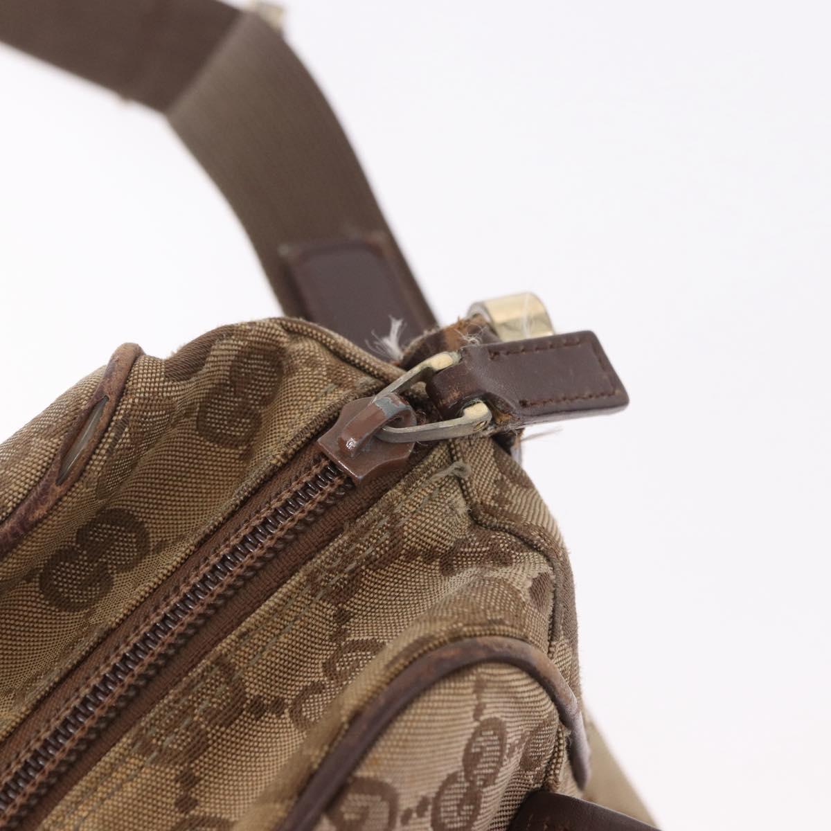 GUCCI GG Canvas Shoulder Bag Beige Gold 001 0375 Auth gh2152