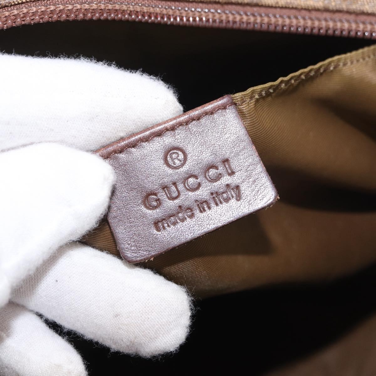 GUCCI GG Canvas Shoulder Bag Beige Gold 001 0375 Auth gh2152