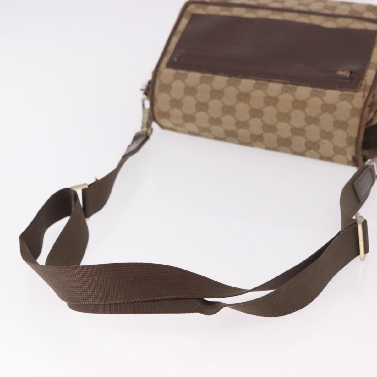 GUCCI GG Canvas Shoulder Bag Beige Gold 001 0375 Auth gh2152