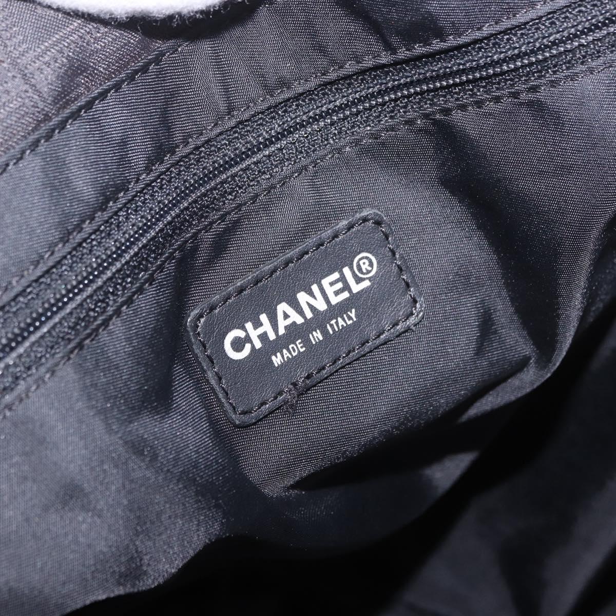 CHANEL New Travel Line Tote Bag Nylon Black CC Auth gh2153