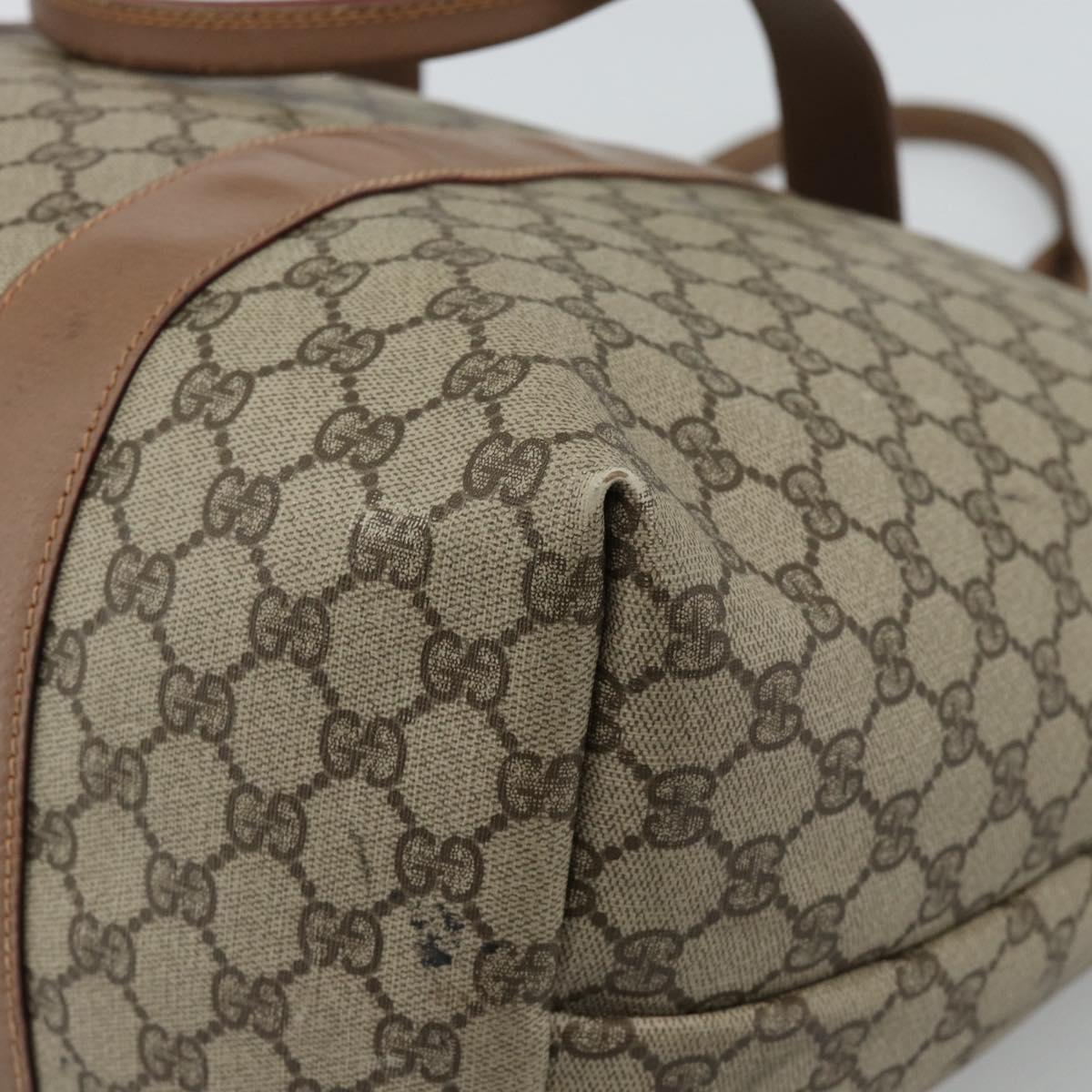 GUCCI GG Supreme Boston Bag Beige Gold 012 1095 6080 Auth gh2155