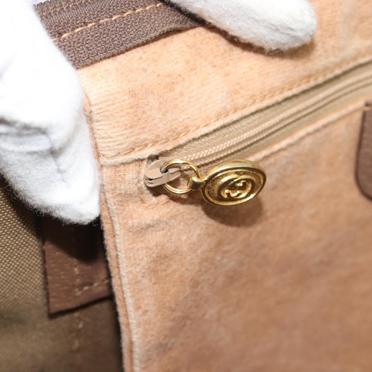 GUCCI GG Supreme Boston Bag Beige Gold 012 1095 6080 Auth gh2155