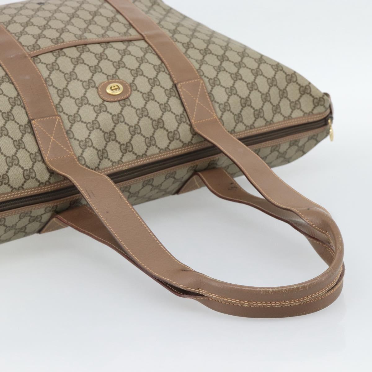 GUCCI GG Supreme Boston Bag Beige Gold 012 1095 6080 Auth gh2155