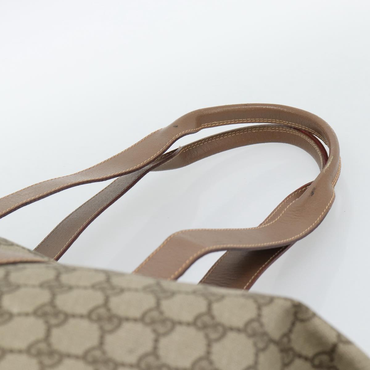 GUCCI GG Supreme Boston Bag Beige Gold 012 1095 6080 Auth gh2155